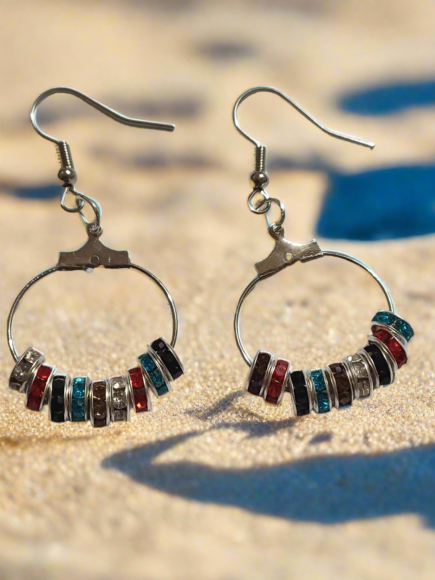 Boucles d'oreilles multicolores