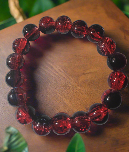 Bracelet rouge étincelant