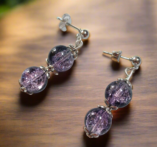 Boucles d'oreilles violettes